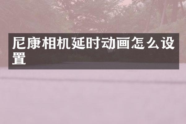 尼康相机延时动画怎么设置