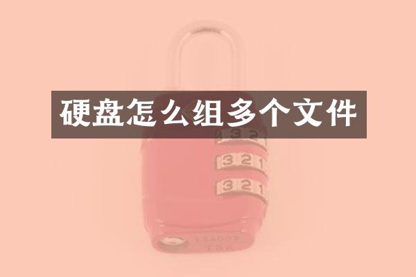 硬盘怎么组多个文件