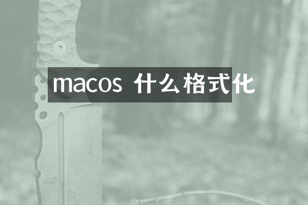 macos 什么格式化
