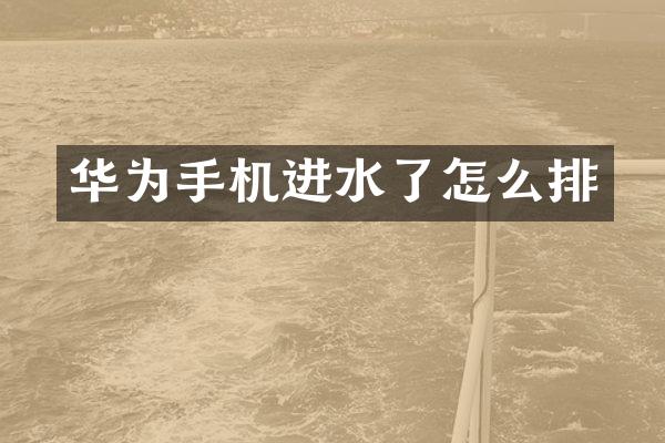 华为手机进水了怎么排