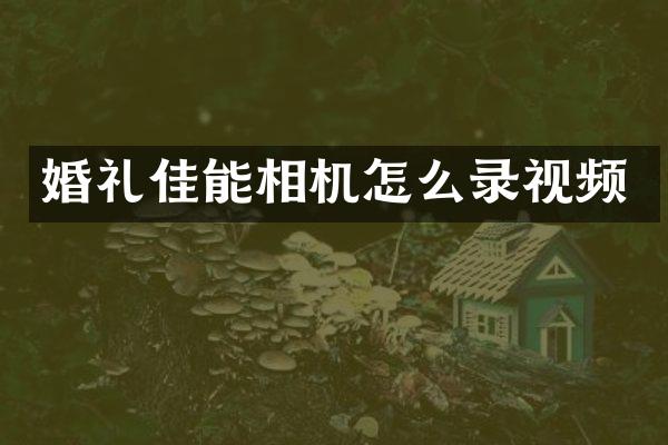 婚礼佳能相机怎么录视频