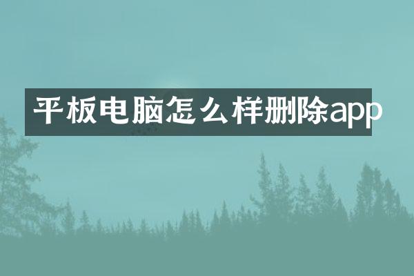 平板电脑怎么样删除app
