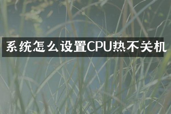 系统怎么设置CPU热不关机