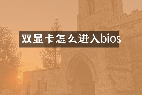 双显卡怎么进入bios