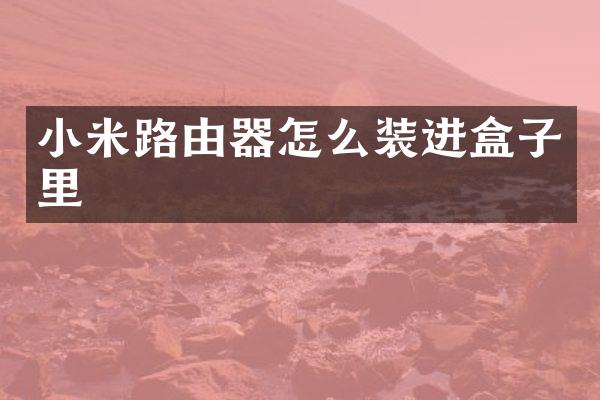 小米路由器怎么装进盒子里