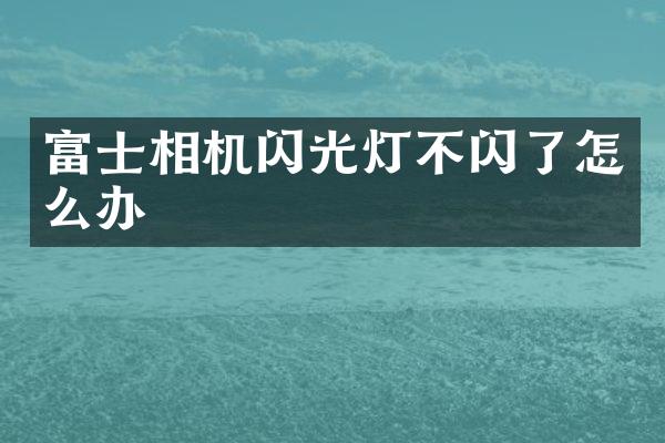 富士相机闪光灯不闪了怎么办