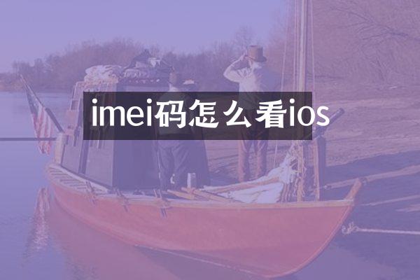 imei码怎么看ios