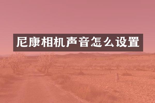 尼康相机声音怎么设置