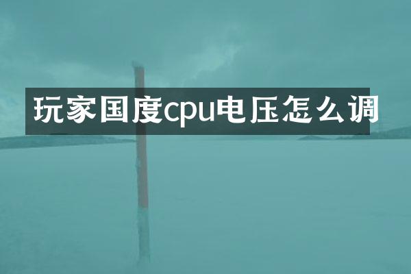 玩家国度cpu电压怎么调
