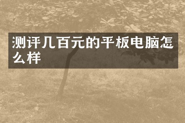 测评几百元的平板电脑怎么样