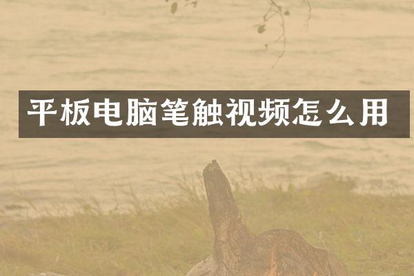 平板电脑笔触视频怎么用