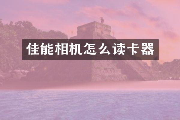 佳能相机怎么读卡器