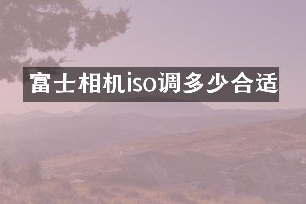 富士相机iso调多少合适
