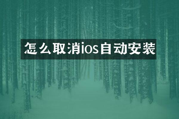 怎么取消ios自动安装