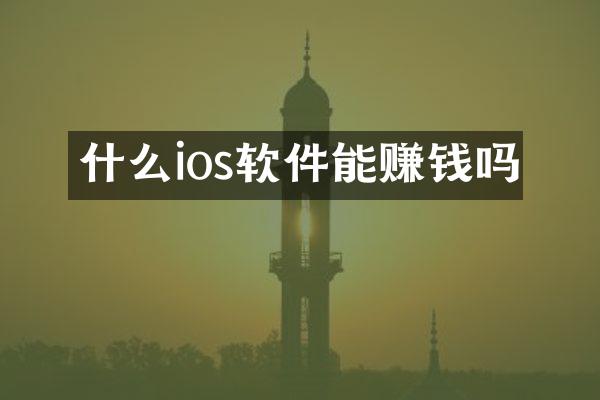 什么ios软件能赚钱吗