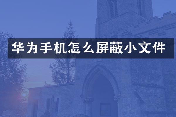 华为手机怎么屏蔽小文件