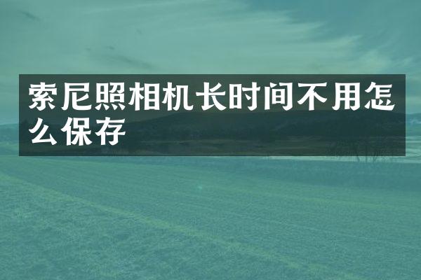 照相机长时间不用怎么保存