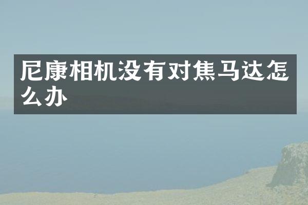 尼康相机没有对焦马达怎么办