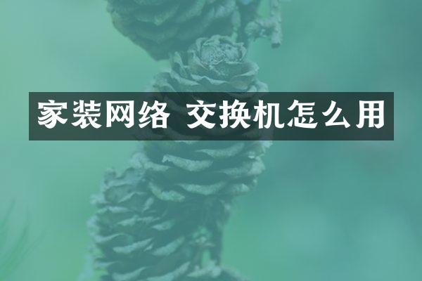 家装网络 交换机怎么用