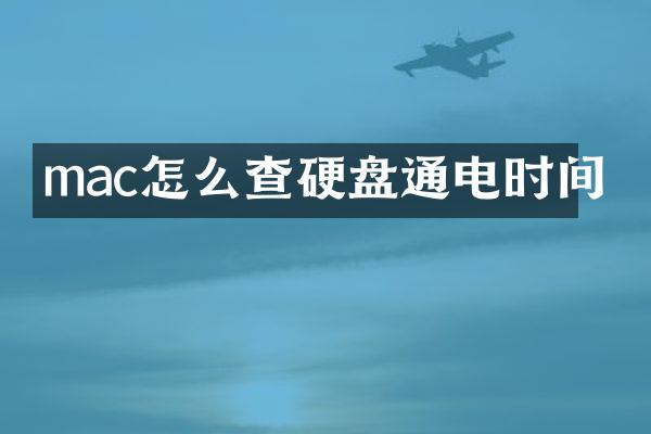 mac怎么查硬盘通电时间