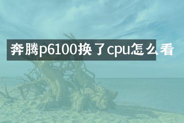 奔腾p6100换了cpu怎么看