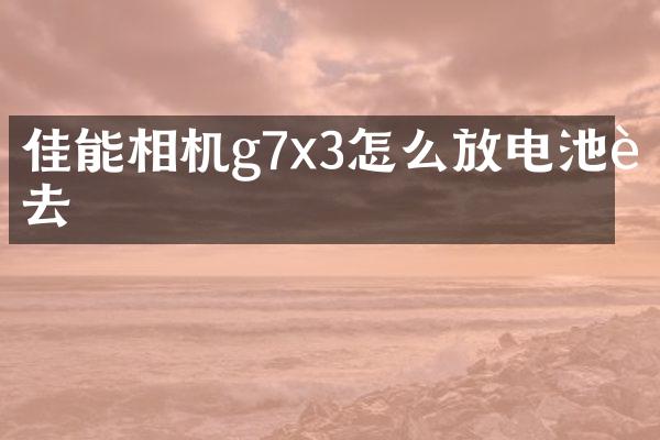 佳能相机g7x3怎么放电池进去