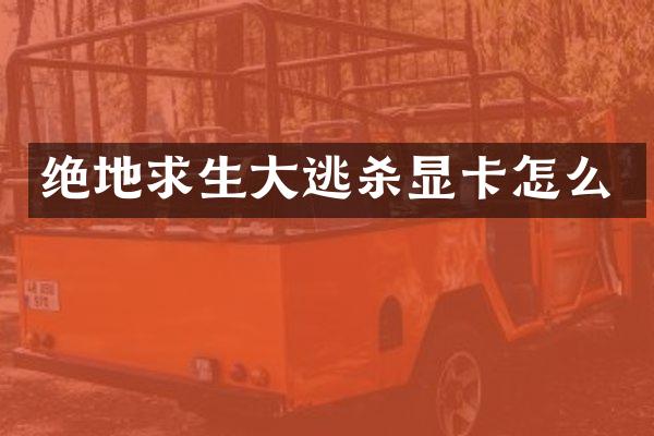 绝地求生大逃杀显卡怎么