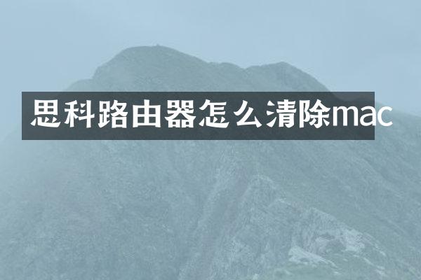 思科路由器怎么清除mac