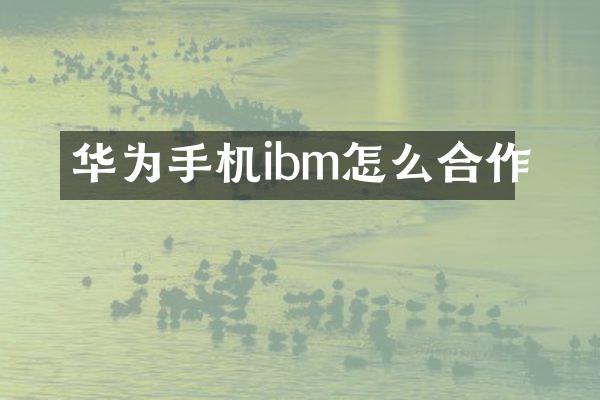 华为手机ibm怎么合作