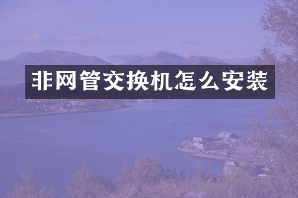 非网管交换机怎么安装