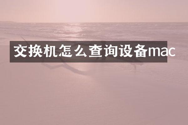 交换机怎么查询设备mac