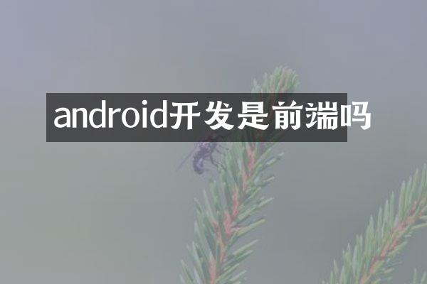 android开发是前端吗