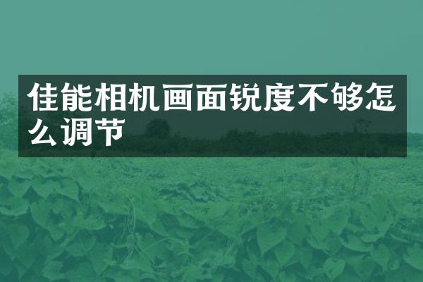 佳能相机画面锐度不够怎么调节