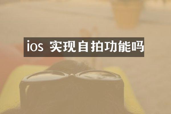 ios 实现自拍功能吗