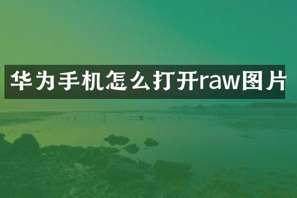 华为手机怎么打开raw图片