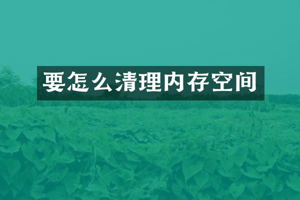 要怎么清理内存空间