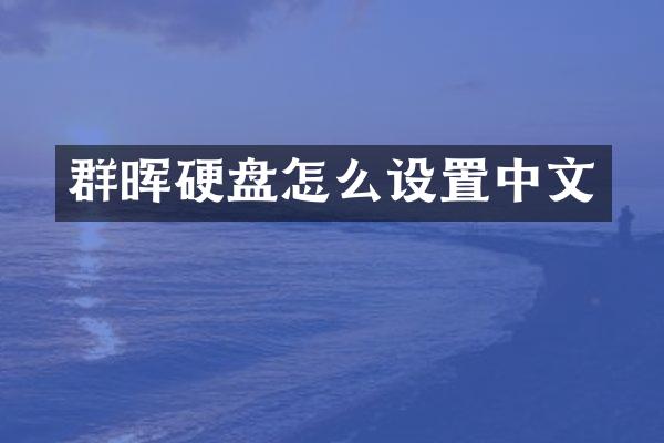 群晖硬盘怎么设置中文