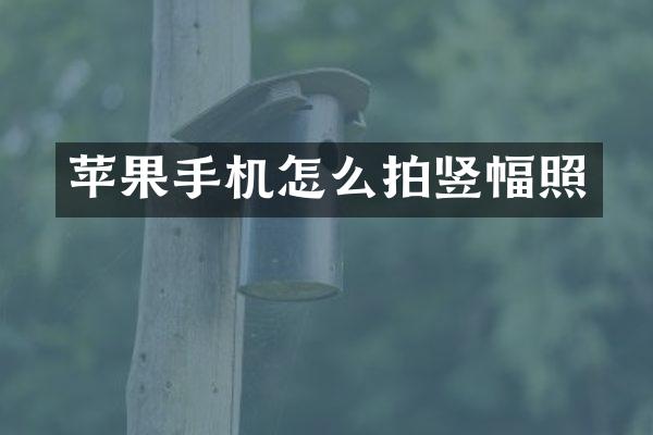 苹果手机怎么拍竖幅照