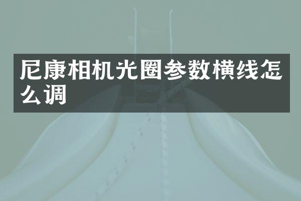 尼康相机光圈参数横线怎么调