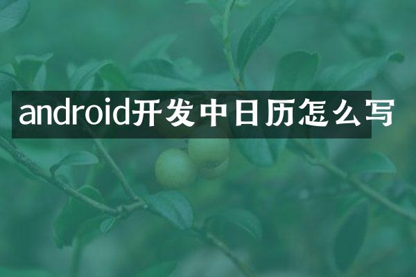 android开发中日历怎么写