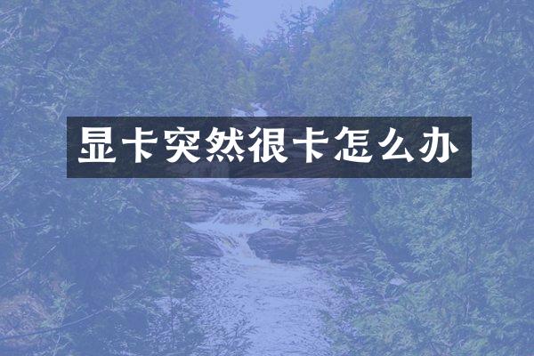 显卡突然很卡怎么办