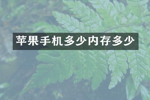 苹果手机多少内存多少