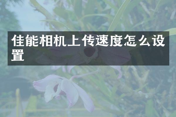 佳能相机上传速度怎么设置