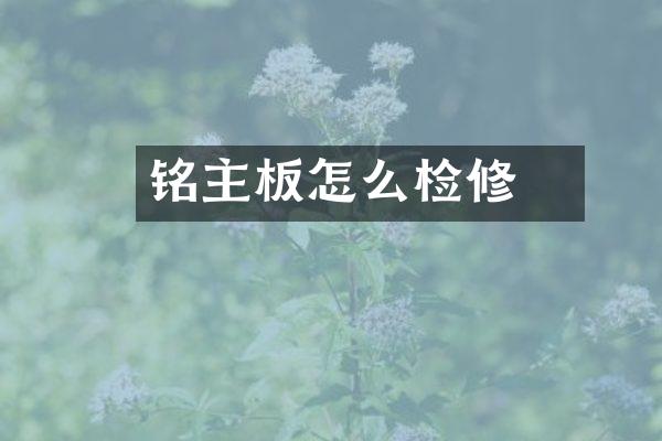 铭瑄主板怎么检修