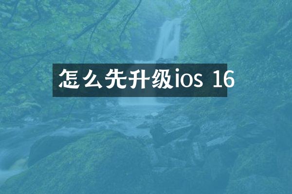 怎么先升级ios 16