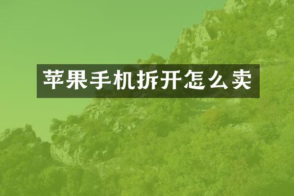 苹果手机拆开怎么卖