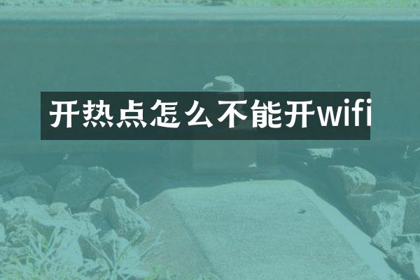 开热点怎么不能开wifi