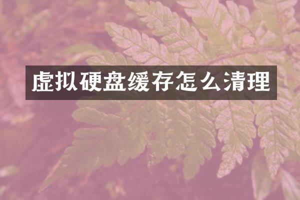 虚拟硬盘缓存怎么清理