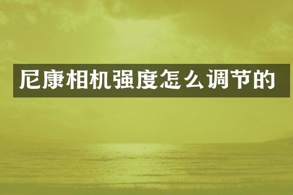 尼康相机强度怎么调节的