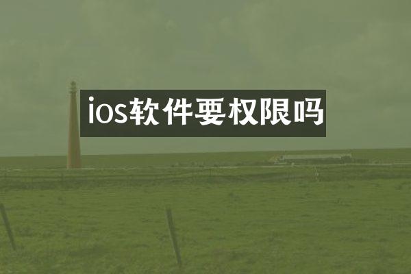 ios软件要权限吗